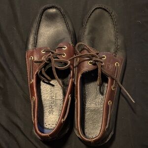 Sperry Brown and Black Leather Men’s Boat Shoes